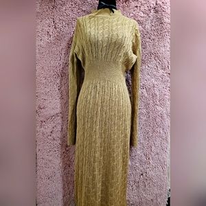 SHEIN Cable Knit Mock Neck Sweaterdress